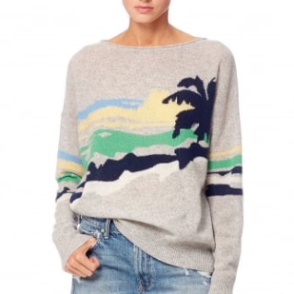 NWT 360 Cashmere Sunny Print Cashmere Sweater - Picture 3 of 4